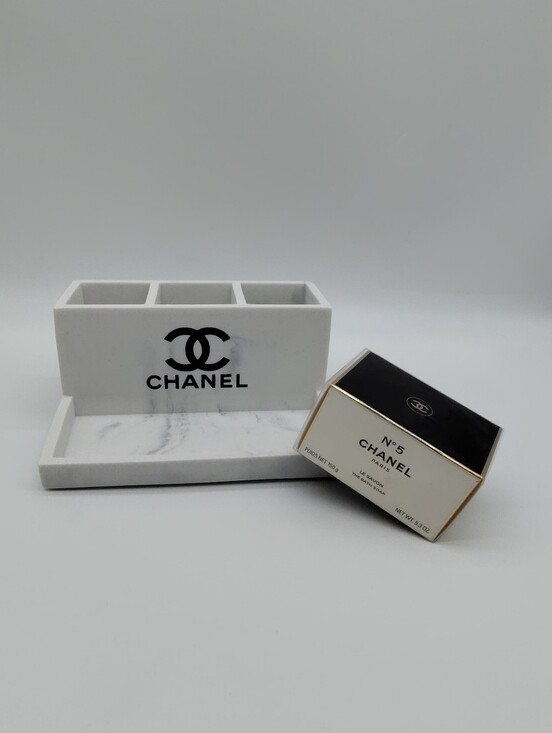 CHANEL Other - CHANEL N°5 Le Savon Sealed Bath Soap NWT + Marble Vanity Organizer Set